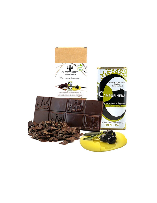 TABLETA CHOCOLATE NEGRO 70% CON ACEITE DE OLIVA VIRGEN EXTRA Y FLOR DE SAL